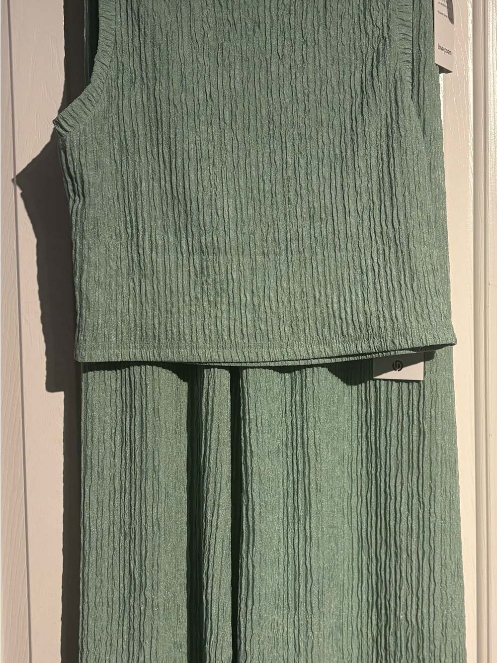 Love Poem Sage Ribbed Wide-Leg Pant/top set